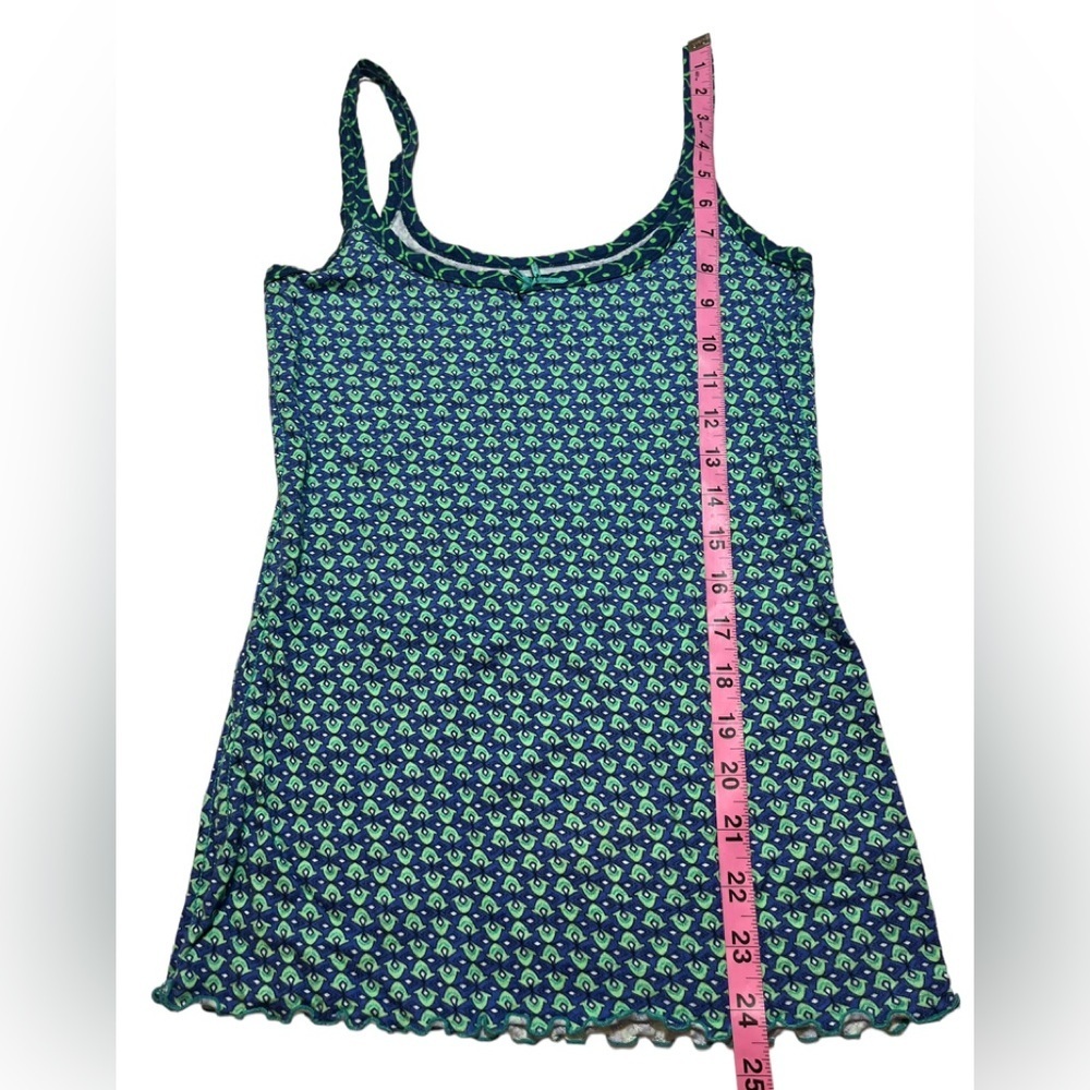 Free People cami sleeveless tank top blue & green print Small EUC - Picture 8 of 13